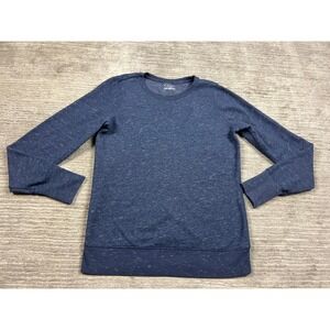 Tek Gear Sweatshirt Mens MT Blue Space Dye Pullover Crew Neck Thumbholes Fleece